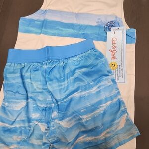 Cat & Jack Blue and White Tank Top and Shorts Set
